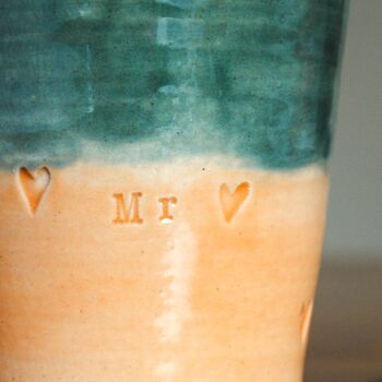 Mr And Mrs Stoneware Wedding Mug, 2 of 6