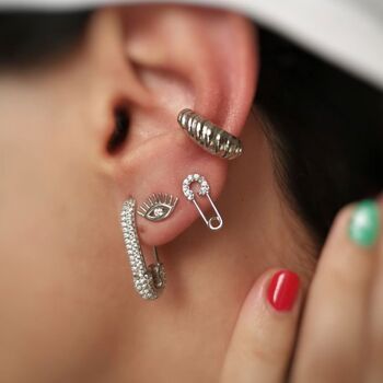 Croissant Ear Cuff No Piercing Sterling Silver, 2 of 7