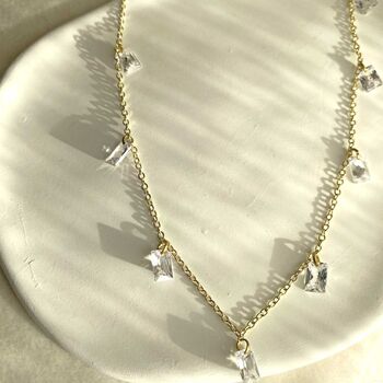 Baguette Diamond Station Necklace, 5 of 6