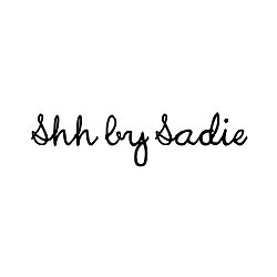 The Shh by Sadie logo with the words Shh by Sadie in black font