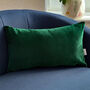 Luxury Super Soft Velvet Cushion Emerald Green, thumbnail 2 of 3