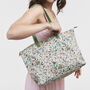 Green Garden Floral Grab Tote, thumbnail 1 of 8