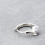 Sterling Silver Opal Colour Cz Flower Huggie Hoop, thumbnail 2 of 11