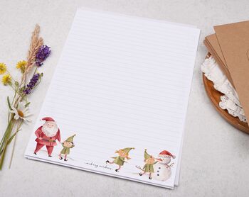 A4 Letter Writing Paper With Christmas Santa And Elf, 2 of 6