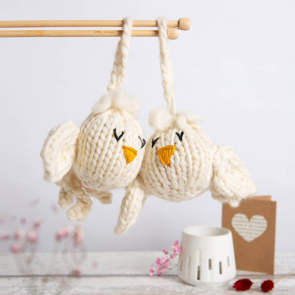 Two Little Doves Knitting Kit Valentines, 1 of 9