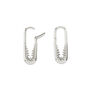 Safety Pin Earrings Sterling Silver, thumbnail 2 of 5