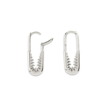 Safety Pin Earrings Sterling Silver, 2 of 5