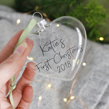 Baby's First Christmas Personalised Glass Bauble, 3 of 7