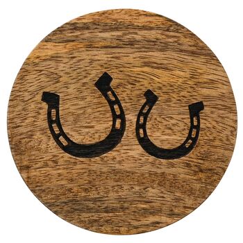 Horseshoe Equestrian Wooden Coasters Set Of Four, 2 of 3