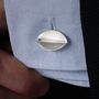 Brushed Silver Leaf Cufflinks, thumbnail 1 of 6