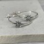 Sterling Silver North Star Hoops, thumbnail 5 of 12