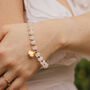 Clear Quartz Bracelet With Gold Tone Ginkgo Leaf, thumbnail 1 of 4