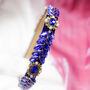 Leaf Diamante Gem Headband In Blue, thumbnail 1 of 4