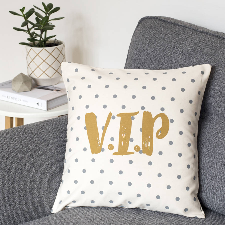 funny spotty cushion cover for v.i.ps by bespoke verse