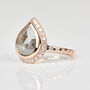 One Of A Kind Pear Shape Salt And Pepper Diamond Engagement Ring, thumbnail 2 of 2