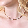 Brown And White Heishi Beaded Necklace, thumbnail 2 of 4
