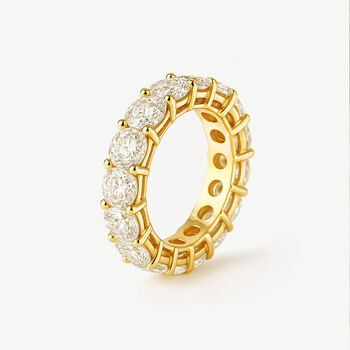 Women's Thick Eternity Ring With Sparkling Stones In 18k Gold, 5 of 5