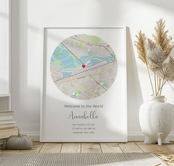 Welcome To The World Personalised Map Print New Baby Gift, 5 of 11
