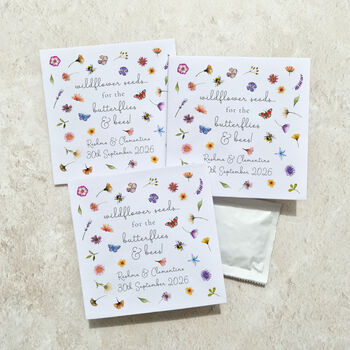 Pressed Wildflowers Seed Packet Wedding Favours, 7 of 9