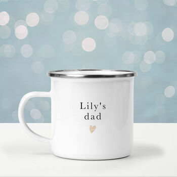 Daddy Enamel Mug From Baby With Name, 3 of 5