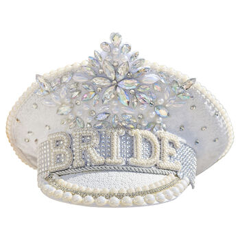 Rhinestone And Pearl Embellished Bride Hen Party Hat, 3 of 4