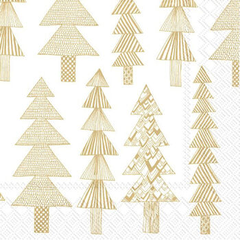 Gold Christmas Tree Luncheon Napkins Set Of 20, 5 of 5