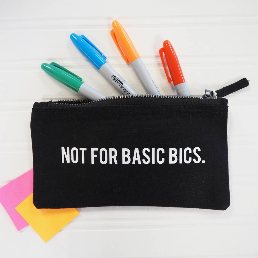 not for basic bics pencil case by rock on ruby | notonthehighstreet.com