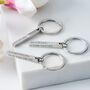 Personalised Couples 11th Steel Anniversary Bar Keyring, thumbnail 1 of 5
