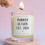 Wedding Gift For Couples Married Af Est. 2026 Candle, thumbnail 1 of 6