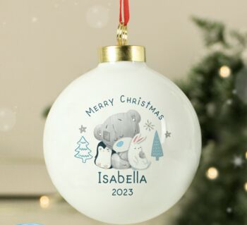 Personalised First Christmas Tiny Tatty Teddy Bauble, 3 of 5