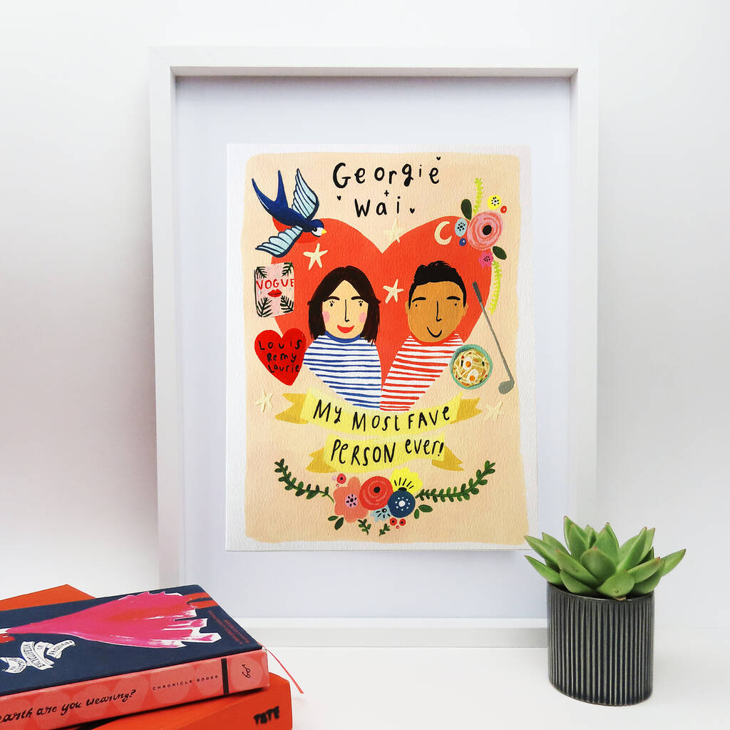 Personalised Couple Art Print By Sooshichacha