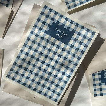 Gingham Blue Father's Day Card, 4 of 8