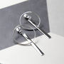 Sterling Silver Large Ring And Bar Stud Earrings, thumbnail 1 of 3