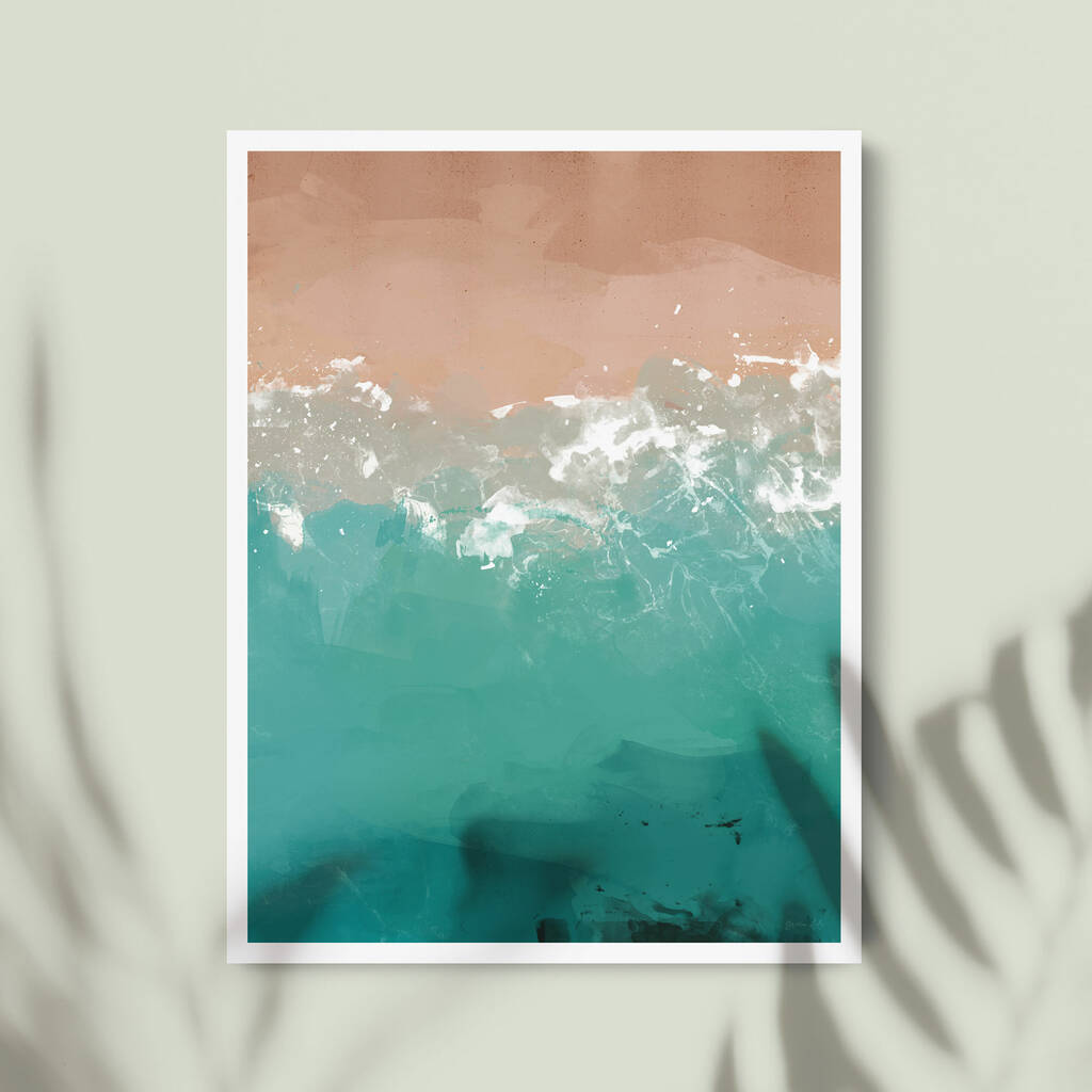 Aerial View Beach Art Print By Green Lili