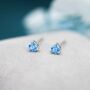 Extra Tiny Aquamarine Blue Cz Stud Earrings, thumbnail 4 of 10