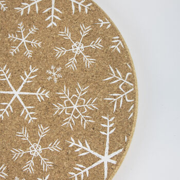 Cork Placemats And Coasters | Snowflake, 4 of 7