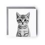 Cute Hand Drawn Kitten Greeting Card Illustration, thumbnail 2 of 6