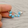 Blue Turquoise Silver Stud Earrings, thumbnail 4 of 5