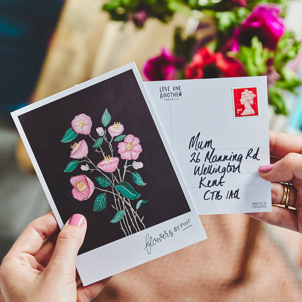 'Flowers By Post' Personalised Postcard By Love One Another Paper Co