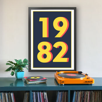 1982 Personalised Year Typography Print, 5 of 11