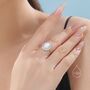 Sterling Silver Vintage Inspired Opal Cz Ring, thumbnail 2 of 12