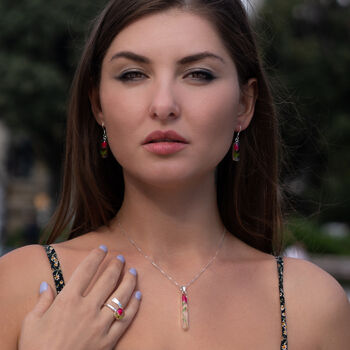 Valentine’s Real Miniature Rose Pendant Necklace In Silver Or Gold Plated Silver, 5 of 6