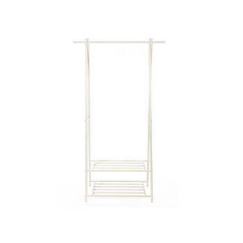 Two Tier White Storage Shelf Clothes Coat Rack Stand, 2 of 7