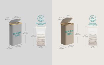 Slim Laundry Basket Hamper With Lid, 2 of 8