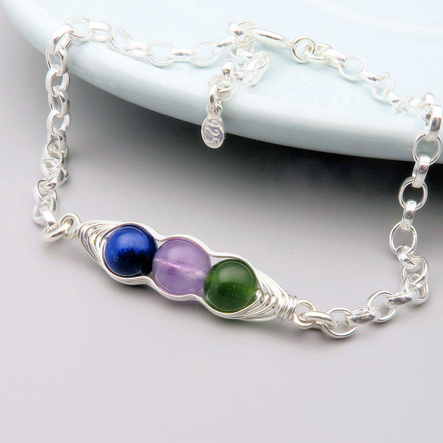 Gemstone Peapod Bracelet By Wished For