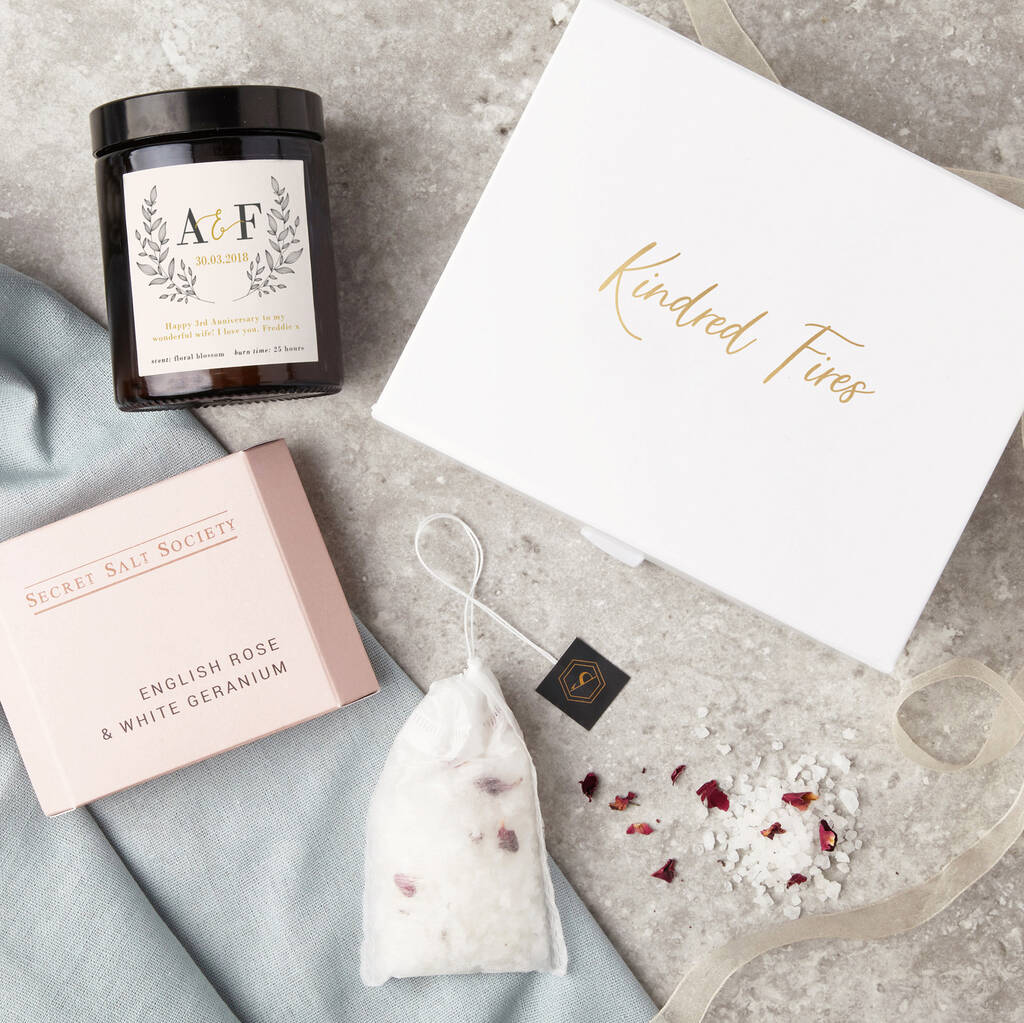 Wedding Anniversary Gift For Wife Candle Hamper By Kindred Fires