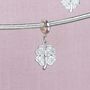 Sterling Silver Crystal Clover Charm, thumbnail 3 of 7