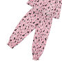 Girls Pink Cotton Pyjama Set Crazy Cat, thumbnail 5 of 6