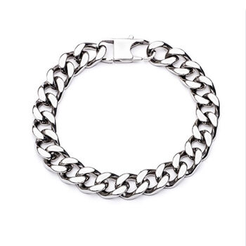 Men's Stainless Steel Sliced Curb Bracelet, 6 of 6