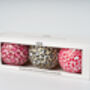 Trio Of Baubles In Swedish Design Filled With A Choice Of Swedish Chocolates, Swedish Candy Or Chocolate Truffles, Glögg + Carola + Kalle, thumbnail 1 of 9